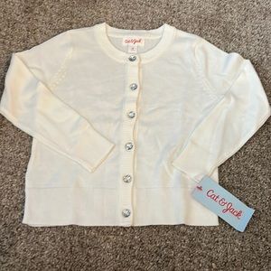 New Cat & Jack girls white cardigan 3T